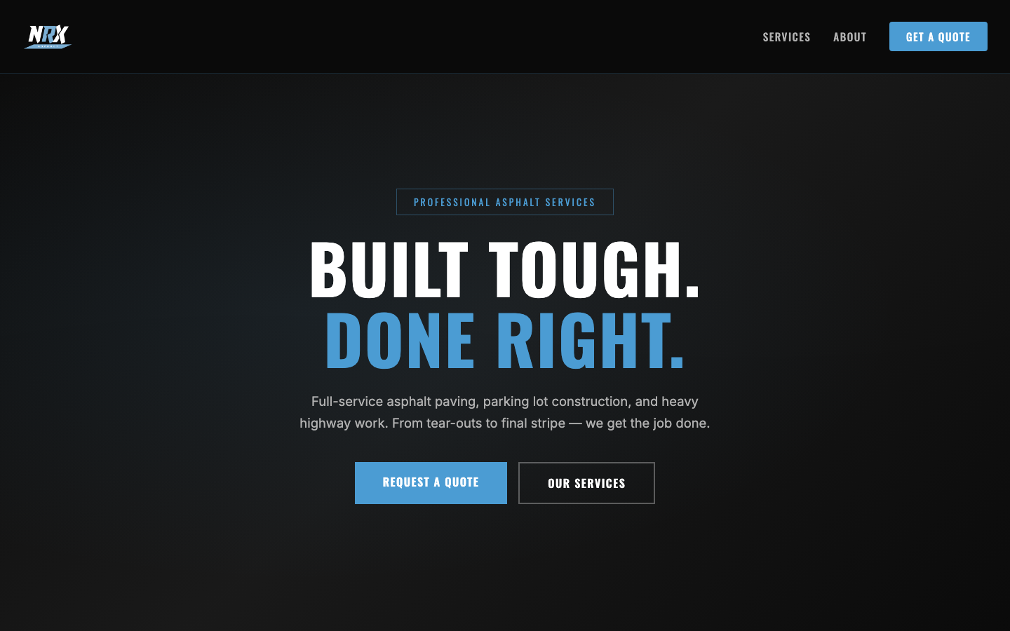 NRX Asphalt website