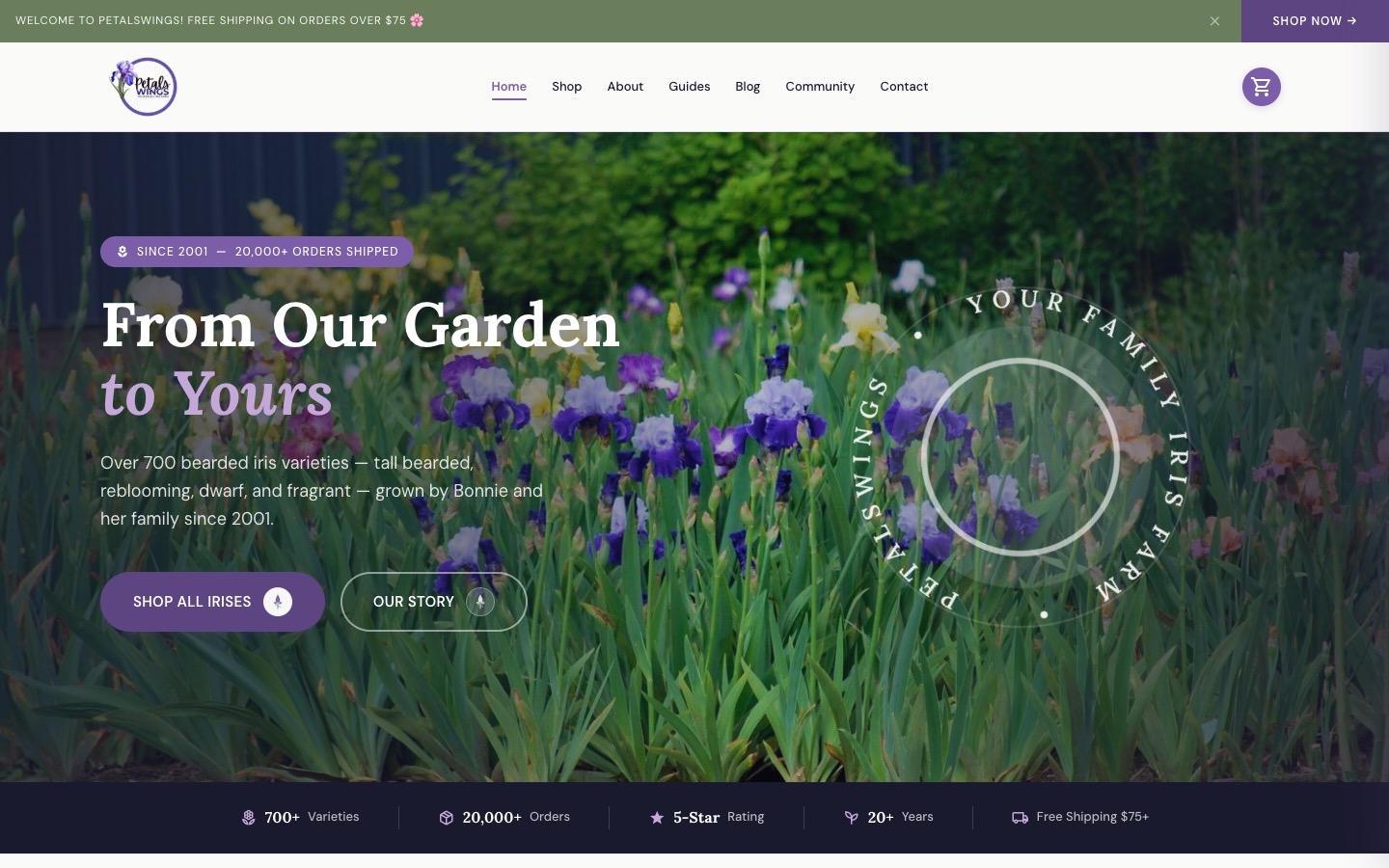 PetalsWings website